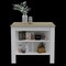 Tuhome Cala Kitchen Island Antibacterial, Three Shelves, Four Legs, Light Oak/White ADB5773 - alternate 4